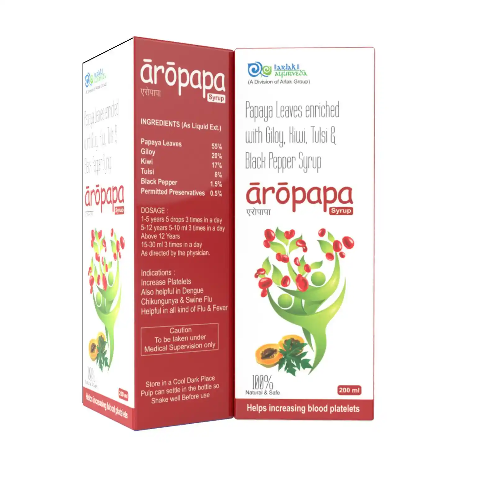 Aropapa Ayurvedic Syrup for Low Blood Platelet Count - 200ml - Image 3