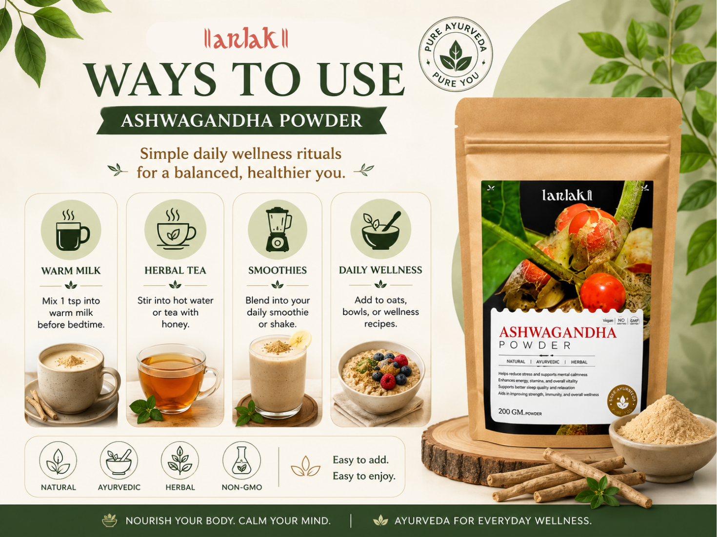 Arlak Ashwagandha Powder — Nature's Trusted Adaptogen for Calm, Strength, and Restful Sleep - Image 5