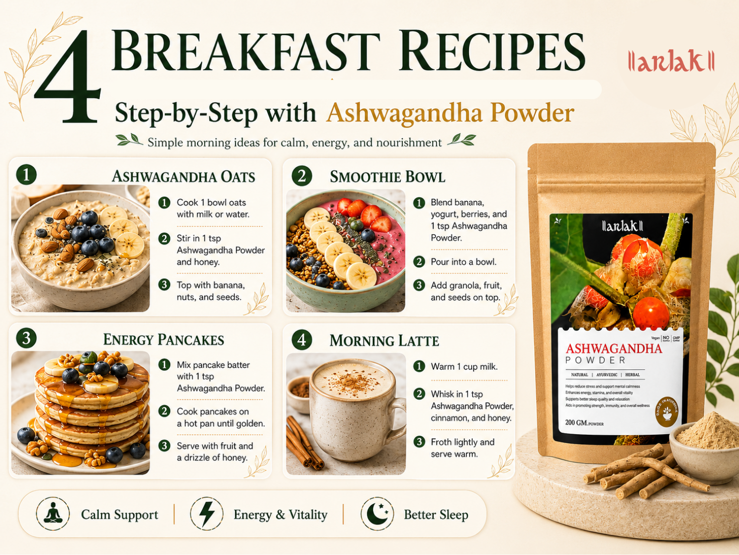 Arlak Ashwagandha Powder — Nature's Trusted Adaptogen for Calm, Strength, and Restful Sleep - Image 6