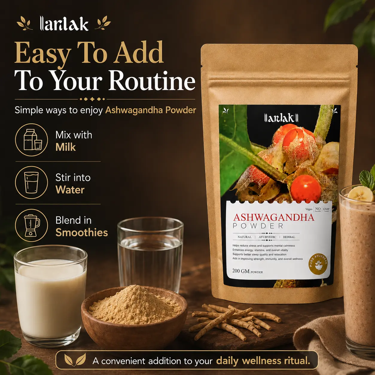 Arlak Ashwagandha Powder — Nature's Trusted Adaptogen for Calm, Strength, and Restful Sleep - Image 4